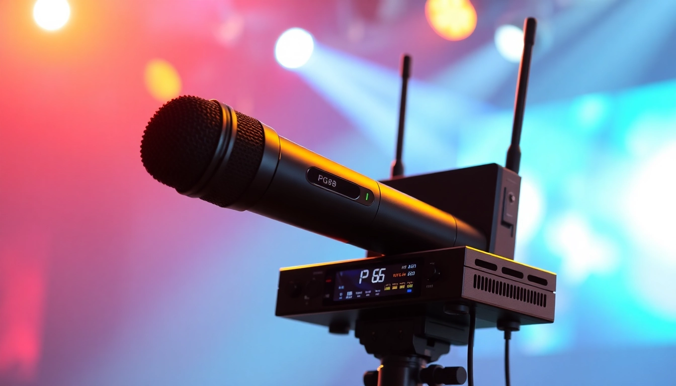 Close-up of PG88 wireless microphone receiver showing LED indicators and ports, highlighting its professional audio equipment design for versatile performance use.