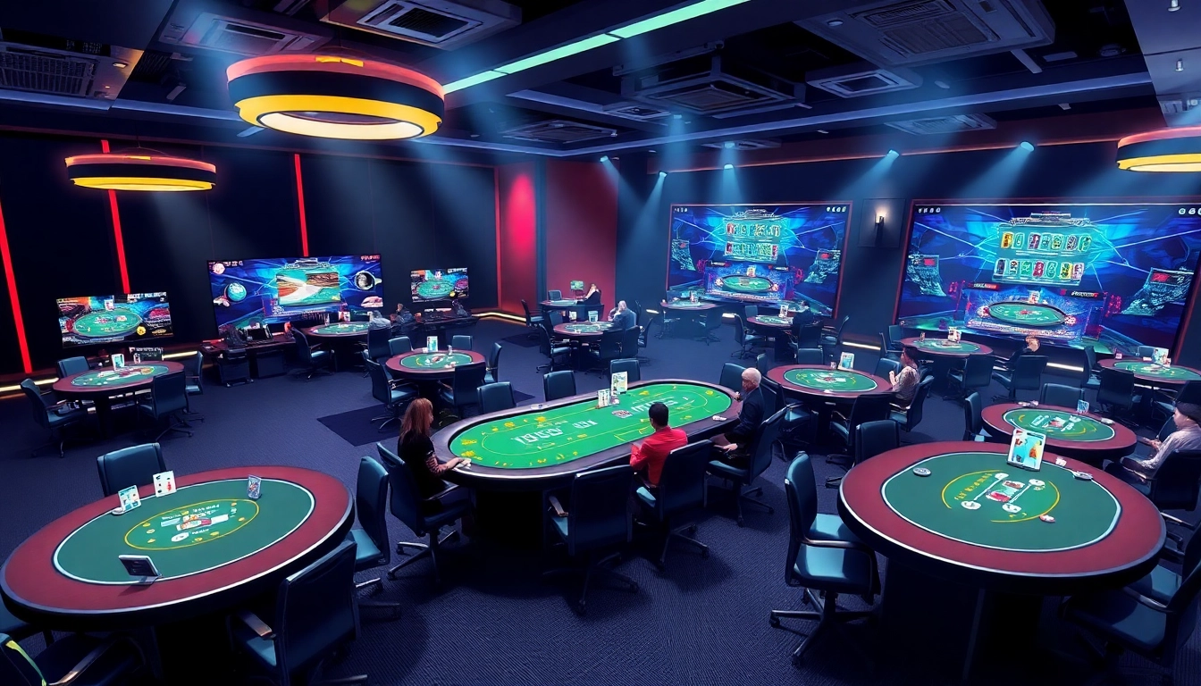 Engaging image showing Pokerbros clubs with active players at multiple online poker tables, highlighting community and competition.