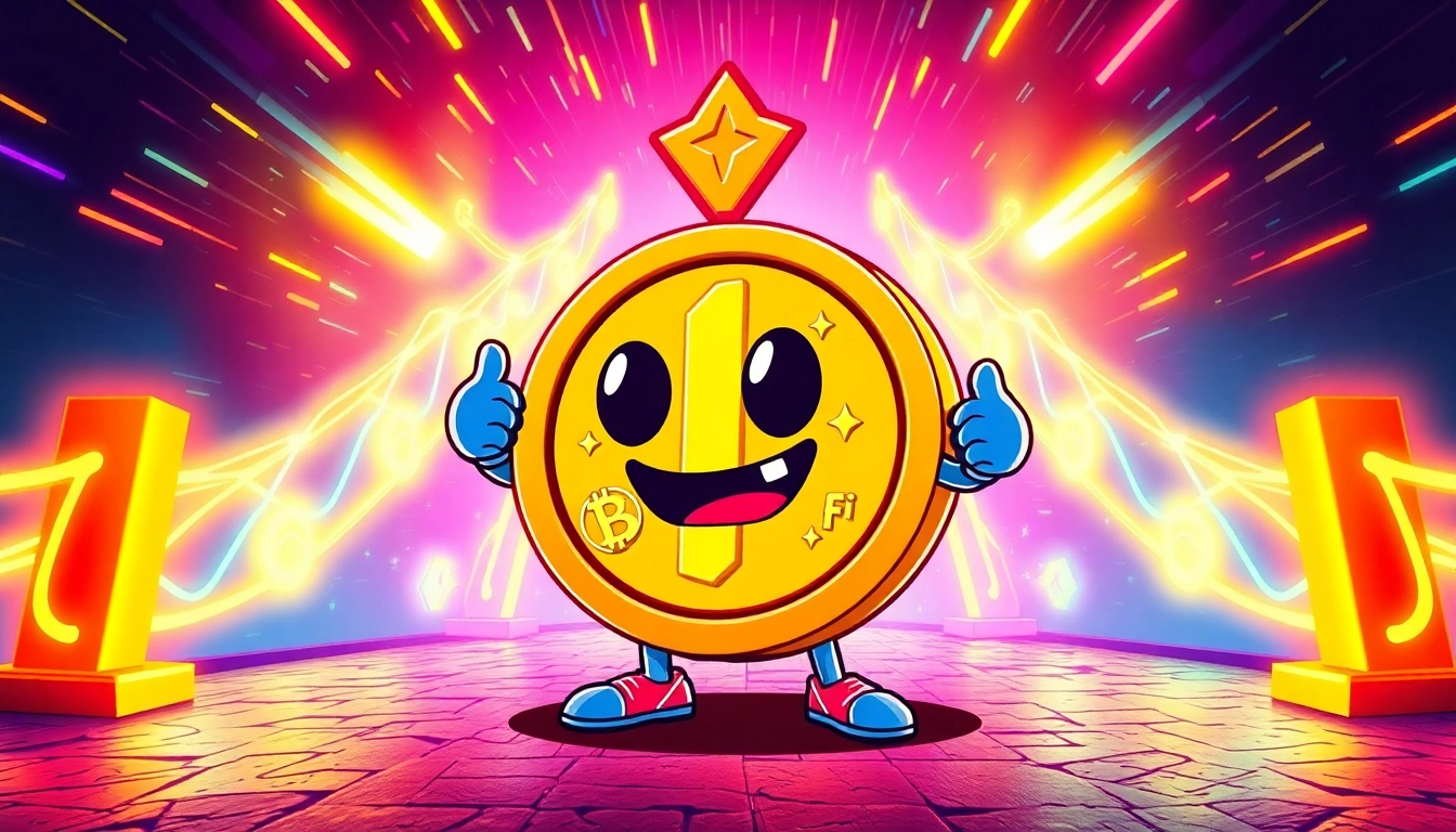 Buy APORK Token with vibrant crypto meme visuals and GambleFi elements for community engagement